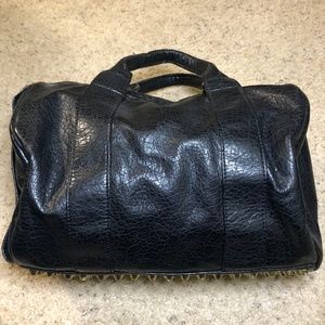 Faux Leather Studded Bottom Bag